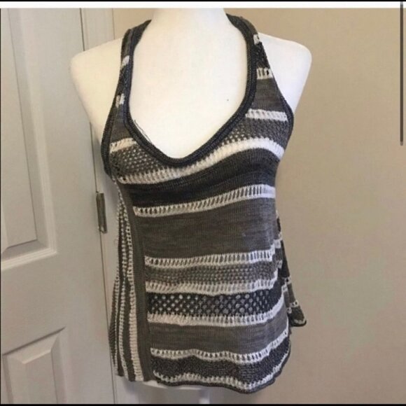 Free People Teen Wolf Gray White Lovebird Tank Top - Picture 2 of 6